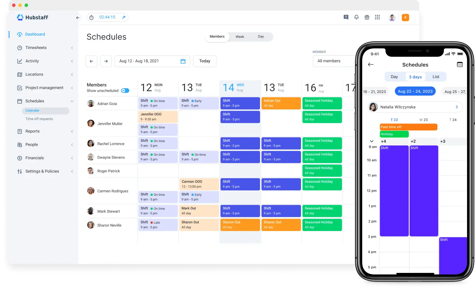 Hubstaff Desktop Client and Activity Telemetry Dashboard